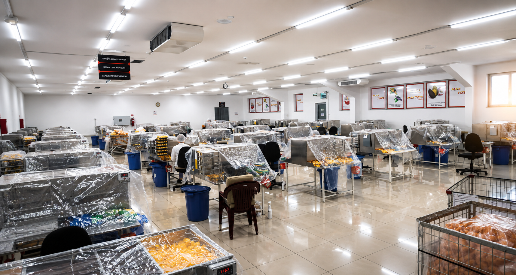 Maktois indoor production and capsulation floor