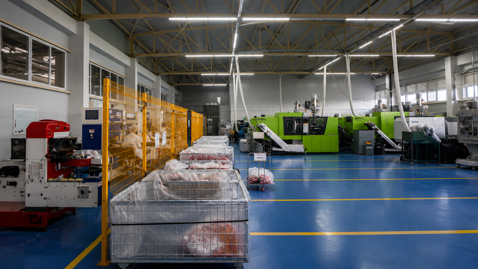 Maktois Produktionshalle und Materialfluss